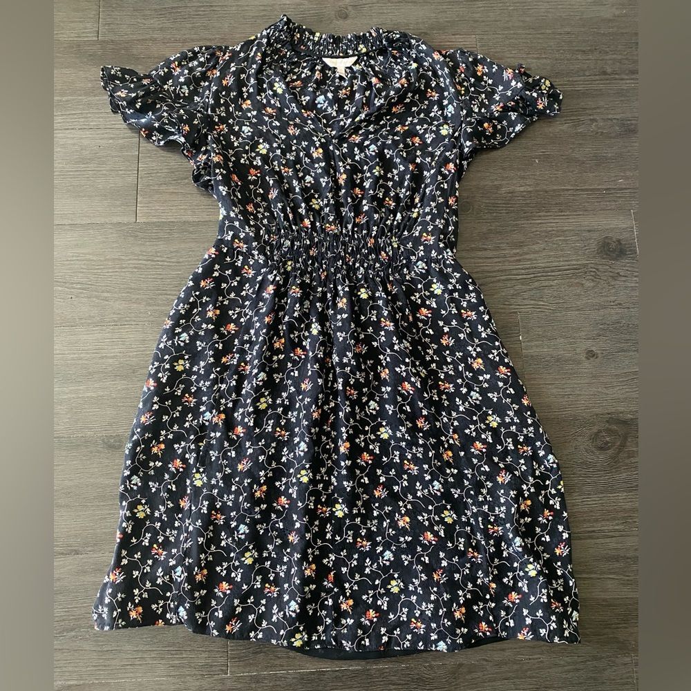 Rebecca Taylor Silk Vine Dress Size 8 Sinched Dainty Floral Spring - Picture 8 of 8